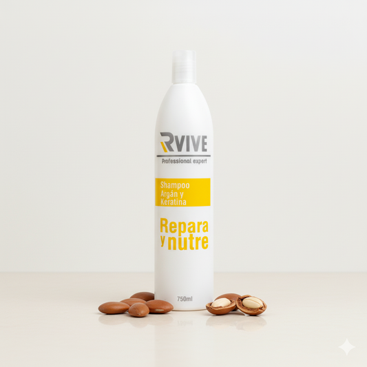 Shampoo de argán y keratina Rvive para reparar y nutrir el cabello