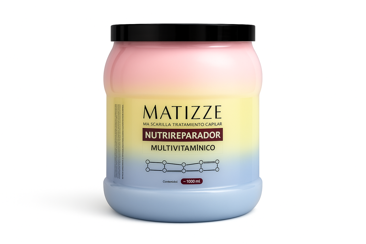 Imagen mejorada de la mascarilla MATIZZE con degradado completo incluyendo azul