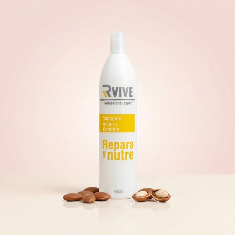 Shampoo sin sal de argán y keratina Rvive