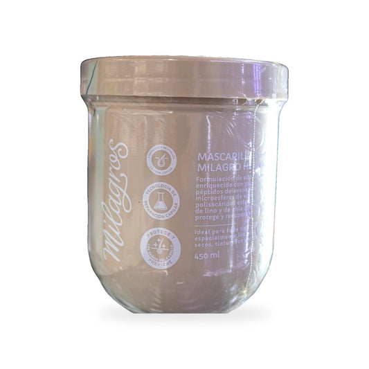 Mascarilla capilar Milagros Milagro Herbal con proteínas, lino y chía, pote de 450 ml