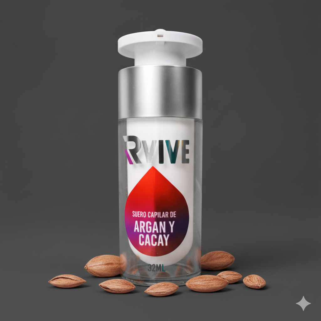 Serum Acondicionador de Argán y Acay Rvive - Reparación y Brillo para Cabello Seco