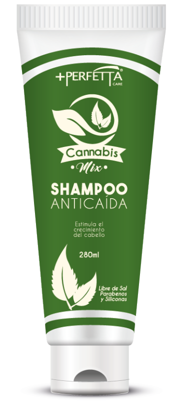 Shampoo anticaída +PERFETTA de 280 ml sin sal ni parabenos