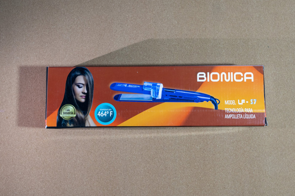 Caja de la plancha Lisfashion Biónica con tecnología para ampolleta líquida y 464 °F