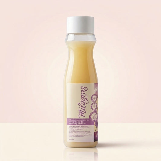 Shampoo Milagros de crecimiento con extracto de cebolla y péptidos, frasco de 450 ml