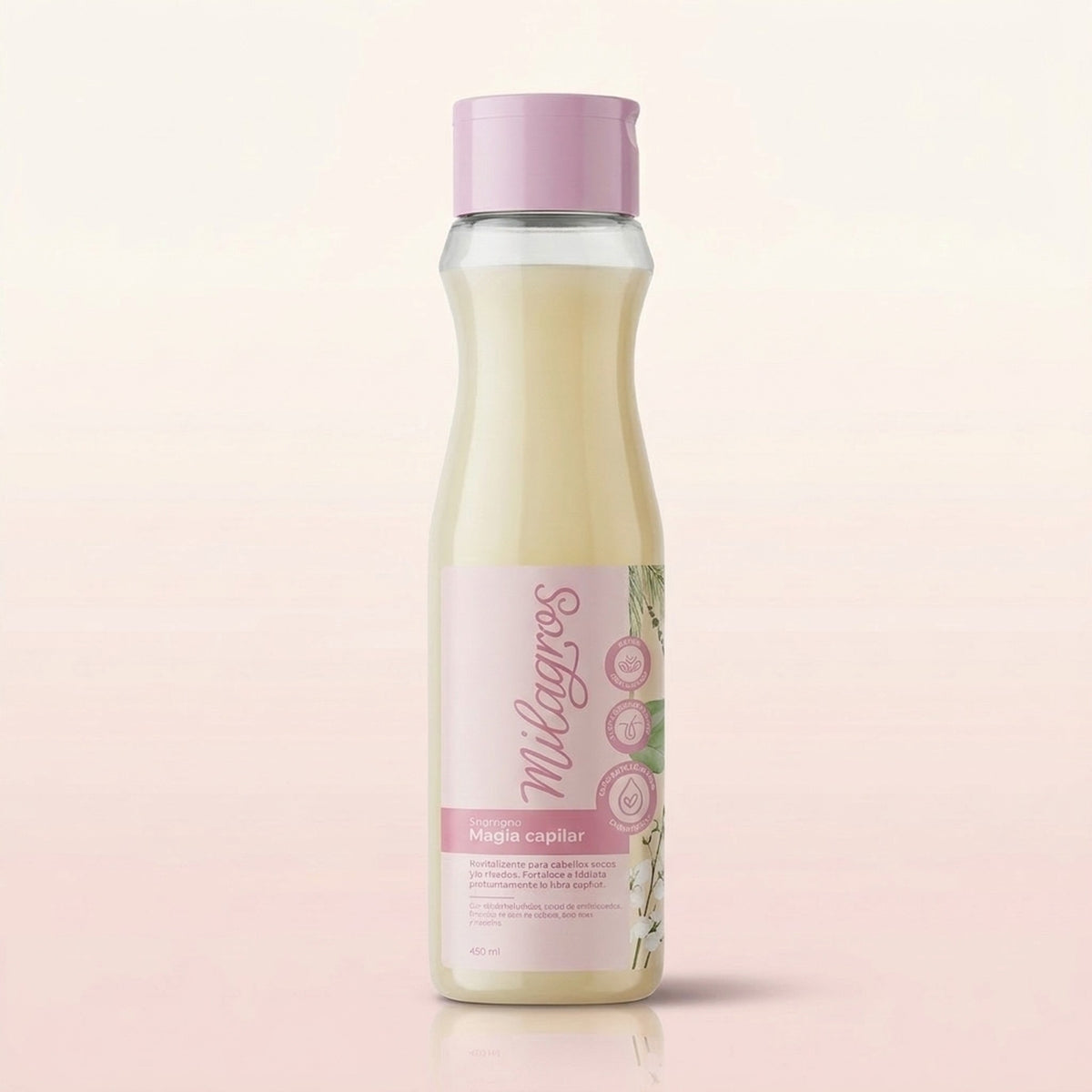 Shampoo Milagros Magia Capilar sin sulfatos para cabello seco y rizado, frasco de 450 ml